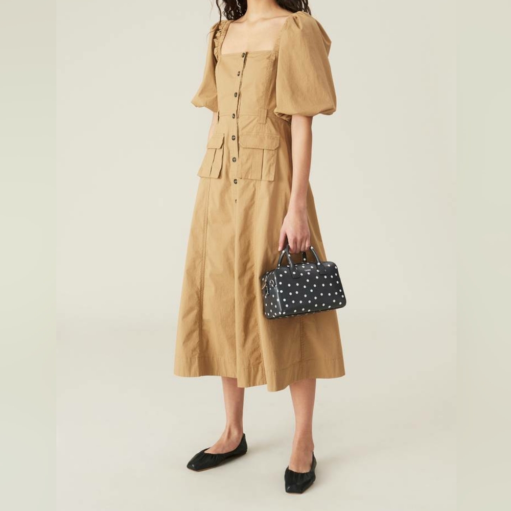 Size DK 36 Ganni puff sleeve cargo dress